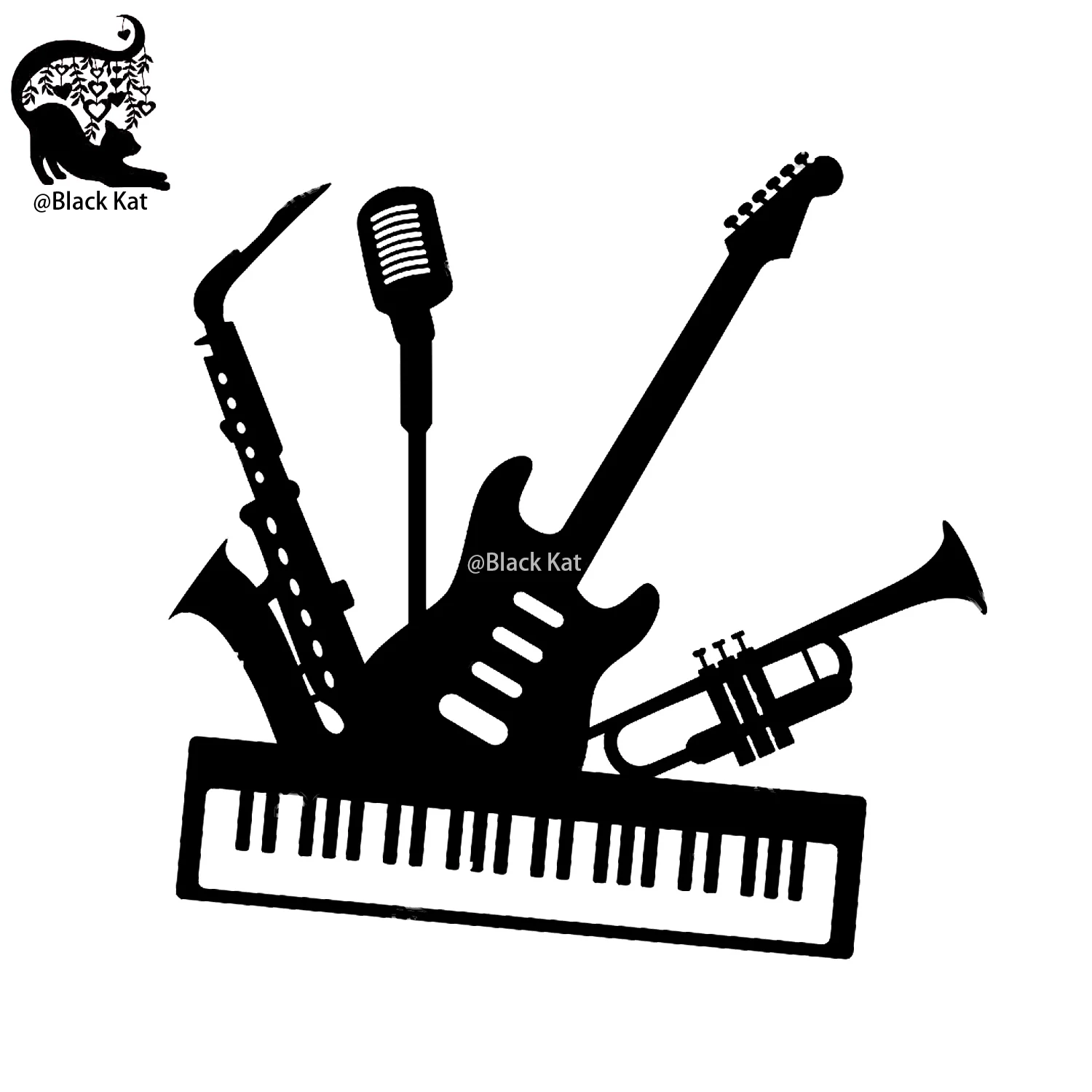 New Musical Instrument Set Cutting Dies Music Piano Guitar Saxophone Trumpet Metal DIY Scrapbooking Stencil Gift Card Craft