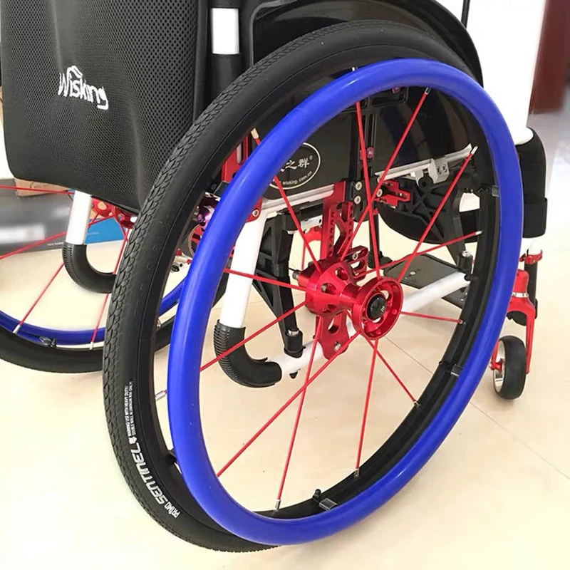 (A pair) 22-Inch Rear Wheel Sports Wheelchair Non-Slip Wear-Resistant Silicone Hand Push Cover Multi-color Option Push Snare