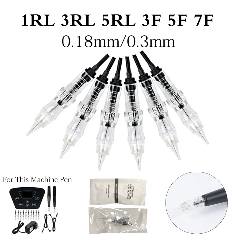 

10/50 pcs Charmant Black Pearl Tattoo Microblading Cartridge Needles Permanent Makeup Screw MTS Needle for Eyebrow, Lip and Eye