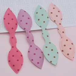 40 sztuk/partia 15*3.5CM wyściełane patche Polka Dot królik aplikacja dla Handmade ubrania kapelusz akcesoria do szycia DIY spinka akcesoria