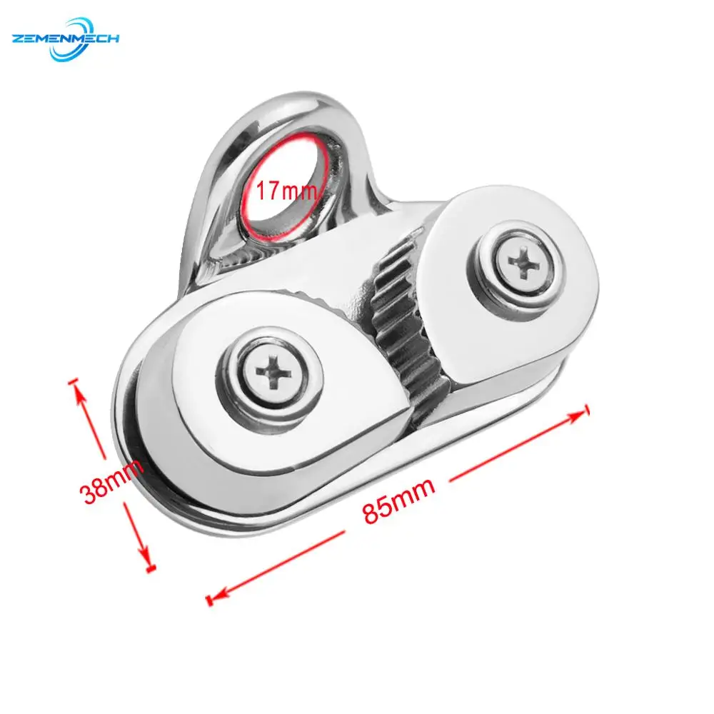 2PCS 316 Stainless Steel Boat Fast Entry Cam Cleat With Leading Rings Ball Bearings Rope Clamp Boat Cleats Kayak Inflatable