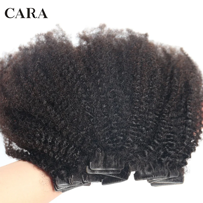 Extensiones de cabello humano rizado Afro brasileño para mujeres negras, extensiones de pelo virgen peruano, 4B, 4C, sin costuras, ondulado