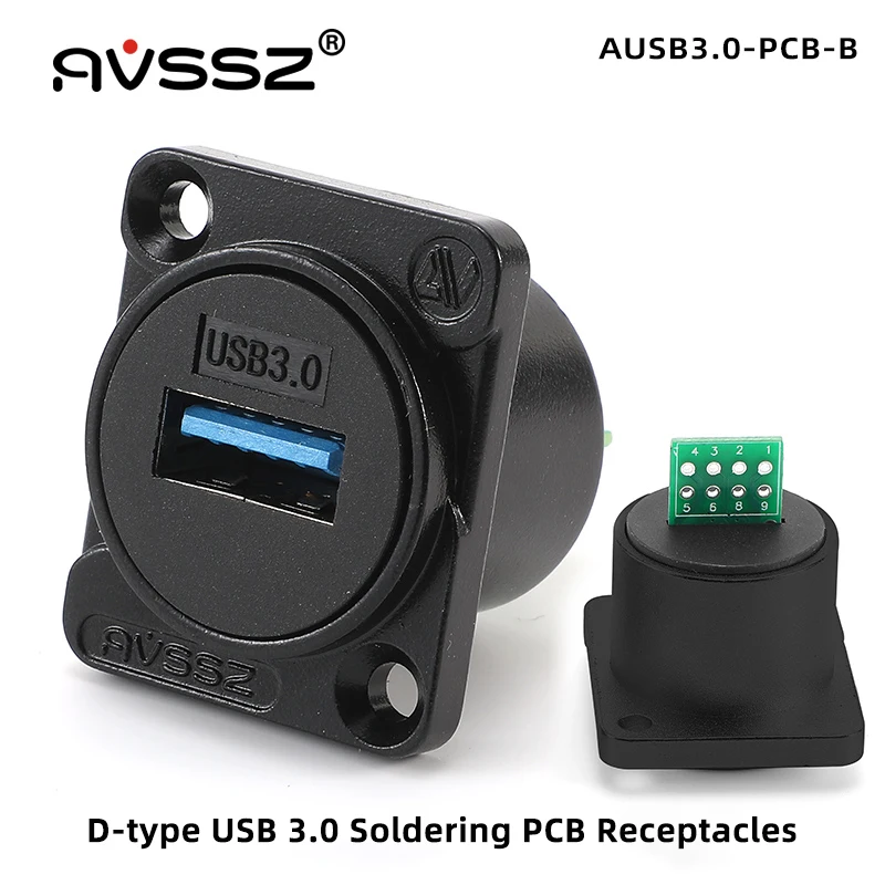 Avssz D Type USB3.0 2.0 Connector Socket Computer Tv Camera Auto MP3 Usb Een B Jack Interface Converter Krimpen Pcb solderen Base