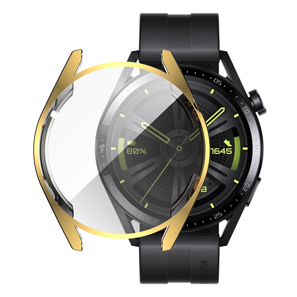TPU Protective Case For Huawei Watch GT3 42mm 46mm Full Screen Protector Shell Bumper