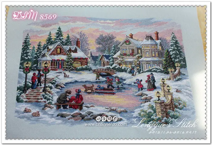 Treasure time cross stitch craft supplies winter snow kits 18ct 14ct 11ct printed canvas embroidery DIY handmade needlework