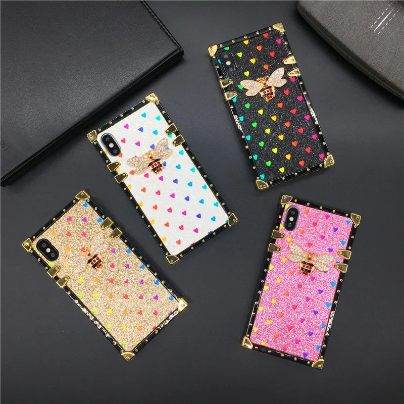 Luxury Glitter Bling Bee Love Heart Cover Case for Samsung Galaxy S23 Ultra S22 Plus S24 Ultra S20 FE S21 S10 Note 20 10