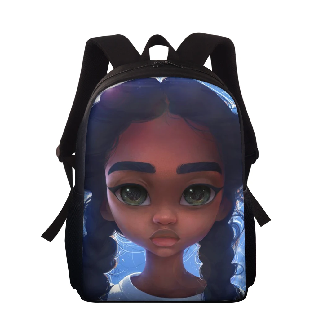 ELVISWORDS-mochilas escolares con estampado Afro para niñas, morral Escolar con estampado de dibujos animados, a la moda