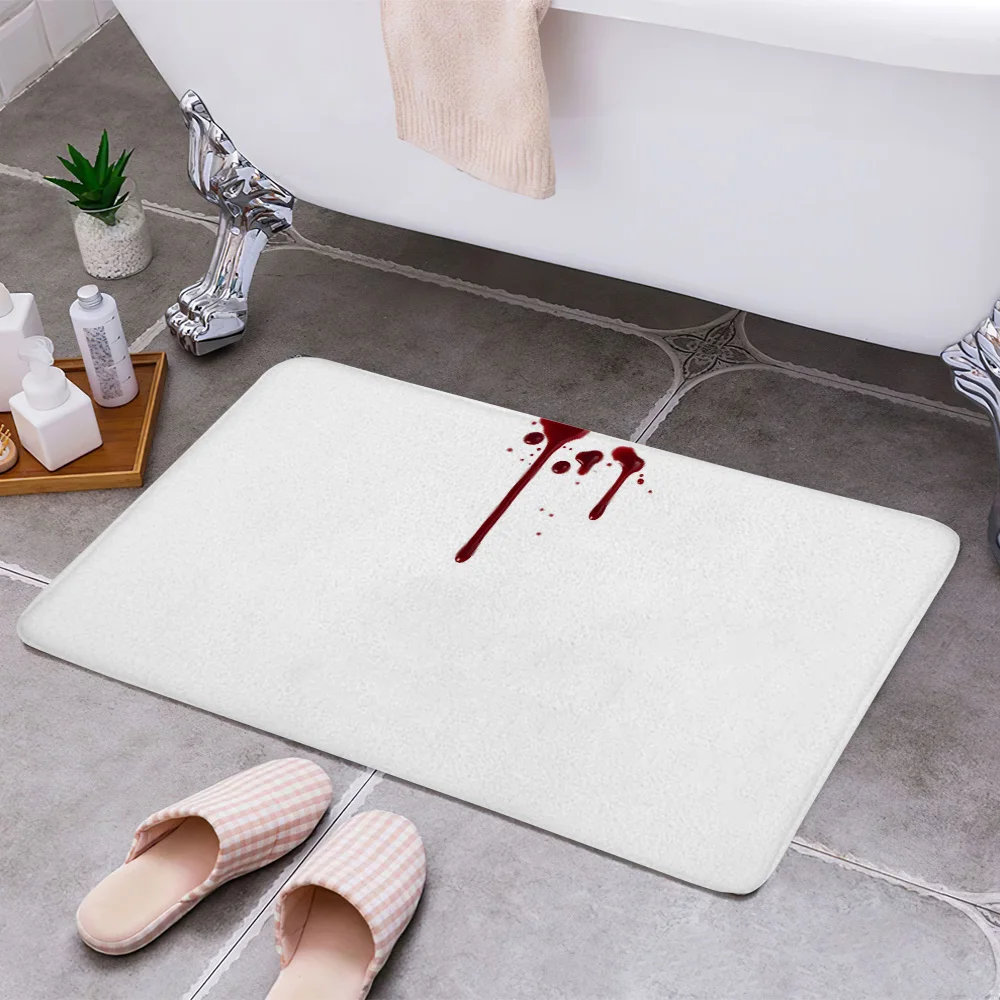 Horror House Blood Bathroom Mat Scare Bloody Toilet Mats Halloween Decoration Bath Mat Blood Stains Bathroom Kitchen Rug Doormat