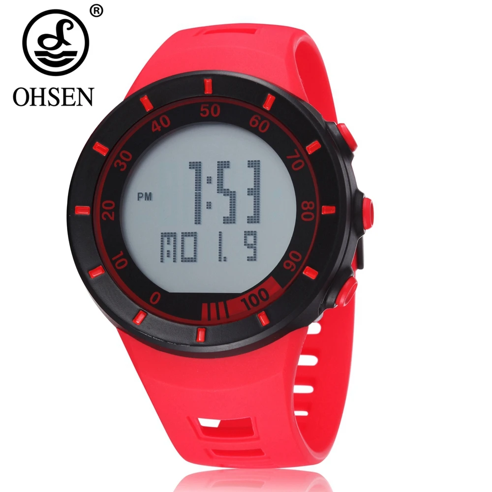 Digital Women Watches Waterproof Red Fashion Silicone Electronic Lady Watch reloj mujer Outdoor Sport Wrist Watch for Couple