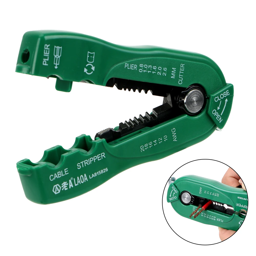 

DIYWORK Hand Tools Suitable 0.8-2.6mm Multifunction Wire Cutter Cable Stripper Portable Wire Stripping Crimp Tool