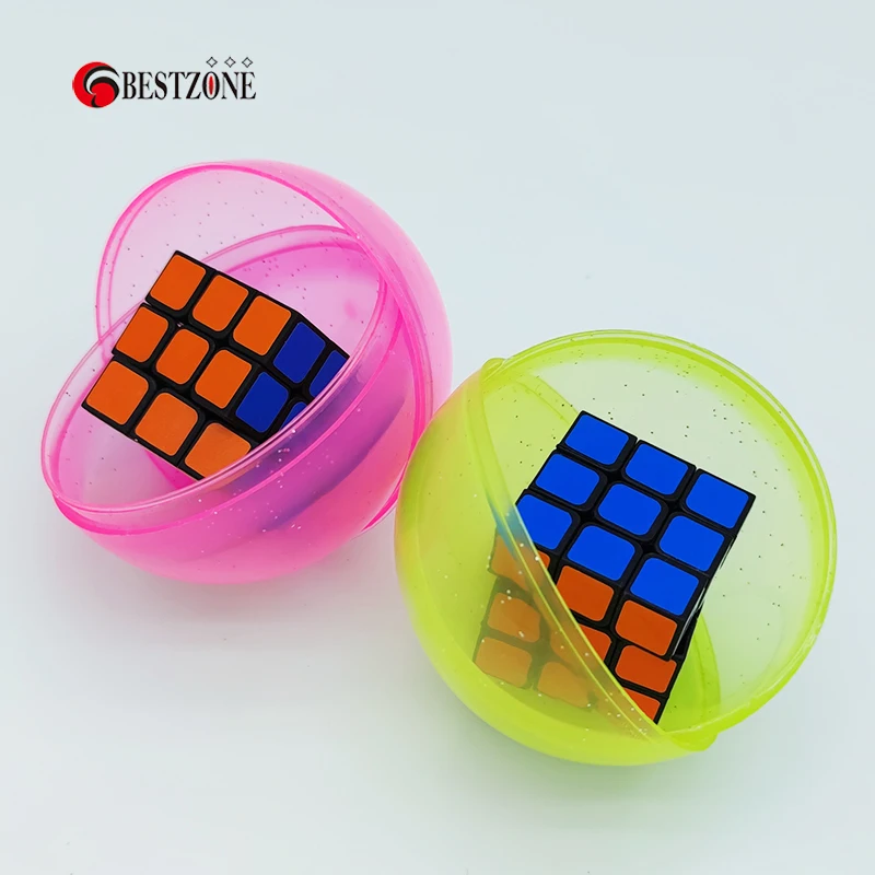 10/50Pcs D75MM Plastic Capsule Toys 2.95 Inch Surprise Balls With Toys Magic Square Cube Kids Gifts Puzzle For Vending Machine