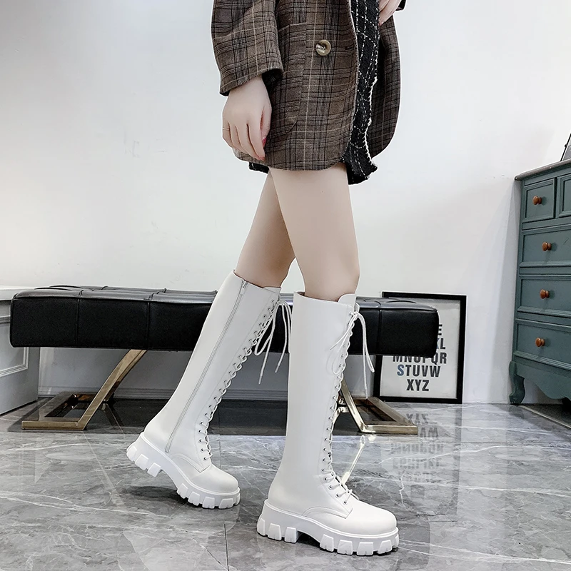 Autumn and Winter New Women\'s Boots Round Toe Square Heel Knight Boots Over The Knee Pu High Boots 2021 Sexy Women\'s Boots