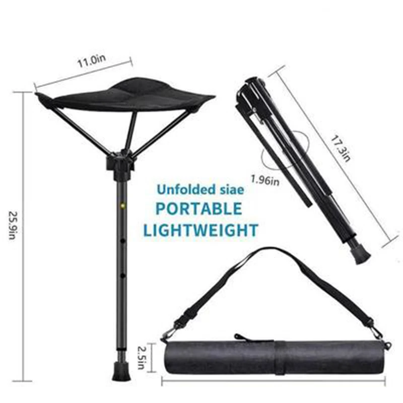 Fishing Hiking Picnic Chair Portable Adjustable Telescopic Folding Stool Outdoor Single Leg Chair Travel Ultra Light Camping