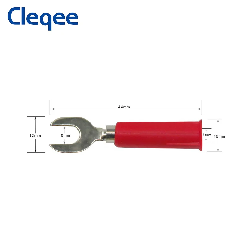 Cleqee P4002 10 шт., штекер-Лопатка 6 мм, вставной U-образный и Y-образный 4 мм штекер типа "банан"