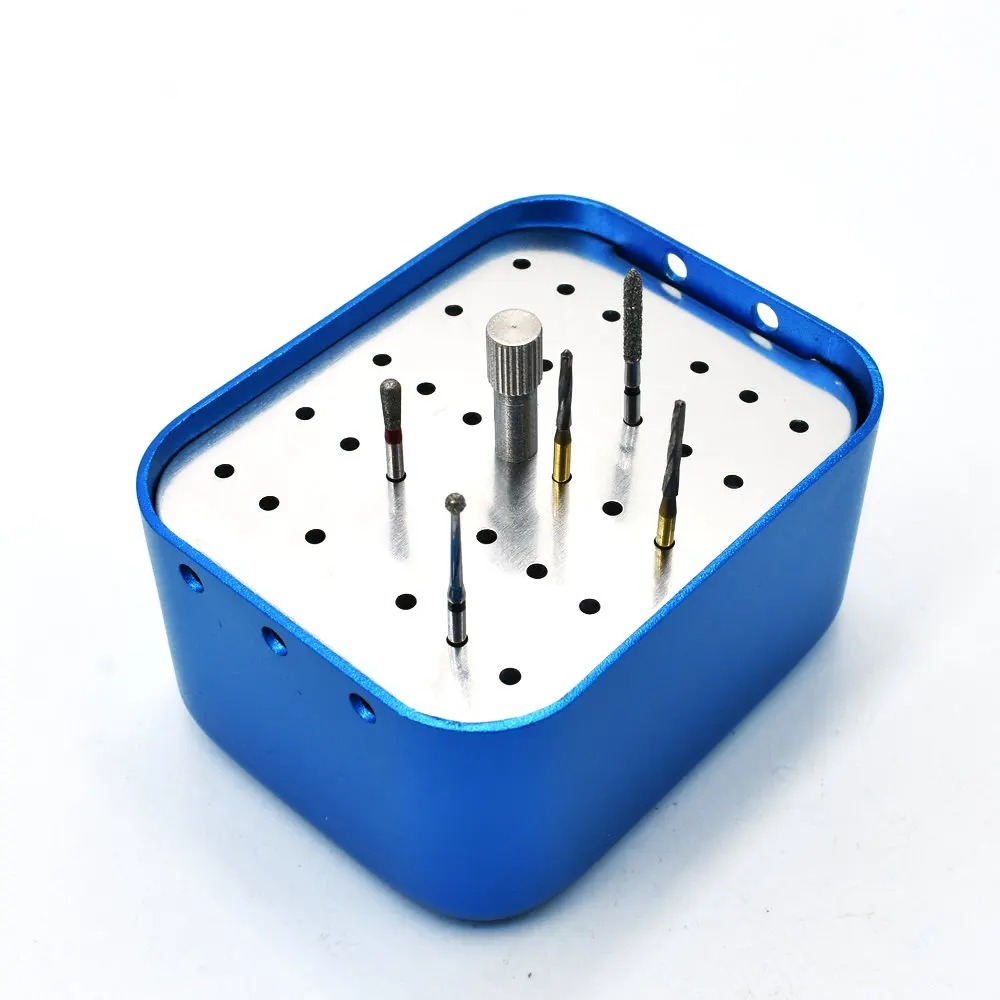 Dental Disinfection Endo Files  Holder Box Autoclave Sterilizer Case Burs For Oral Care Tools Random Color 30 Hole 1 order