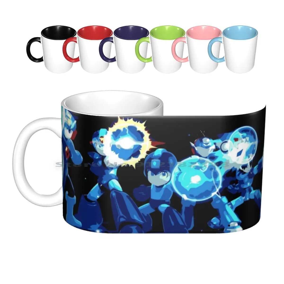 Mega-Man Generations Ceramic Mugs Coffee Cups Milk Tea Mug Mega Man Megaman Rockman Japanese Video Games Super Smash Bros Smash