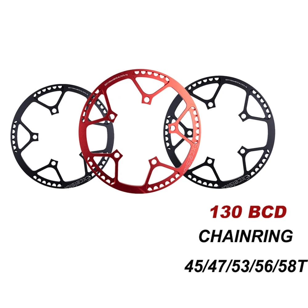 

Folding Bicycle Chainwheel Single Speed Chainring 130BCD 45T 47T 53T 56T 58T Ultralight Bike Crankset Tooth Round Chain Ring