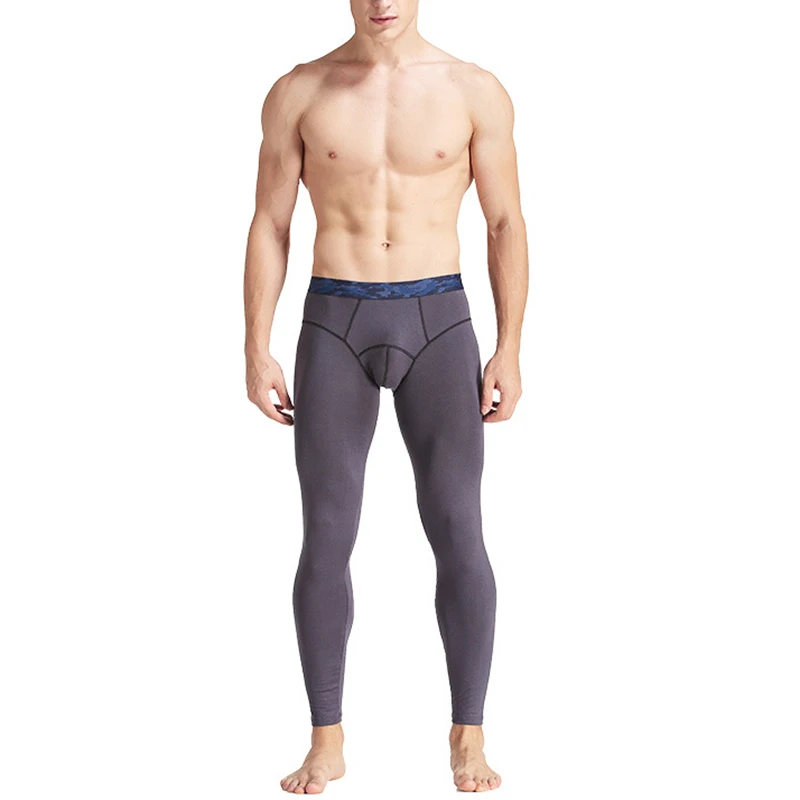 3XL Men Thermal Underwear Bottoms Leggings Modal Underwear Pants Bugle Pouch Long Johns Sleep Bottoms Tight Trousers Plus Size