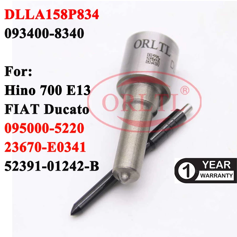 DLLA158P834 (093400-8340) Fuel Injector Nozzle Assembly DLLA 158 P834 (093400 8340) For Hino 095000-5221, 5223 52391-01242-B