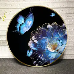 Blue Butterfly Peony Flower Higan Flower Cross Stitch Kits11ct Cloth Cotton Thread Embroidery DIY Handmade Needlework