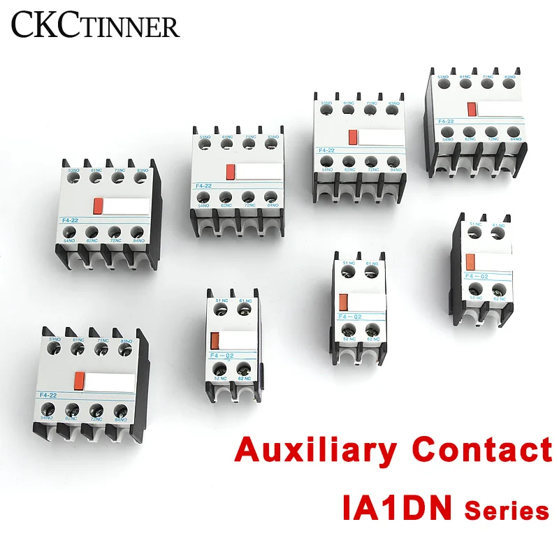 Auxiliary Contact for CJX2 LC1-D AC Contactor LA1-DN22 LA1-DN11 F4-02 F4-11  F4-22 F4-11 F4-31 Contactor block 4 Poles 2NO+2NC