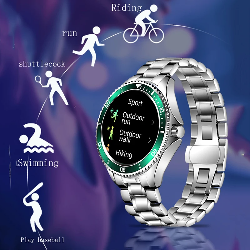 New arrival Music Playback Smart Watch HD Full Round Screen Bluetooth Call Business Smart watch Sports Fitness For Android IOS