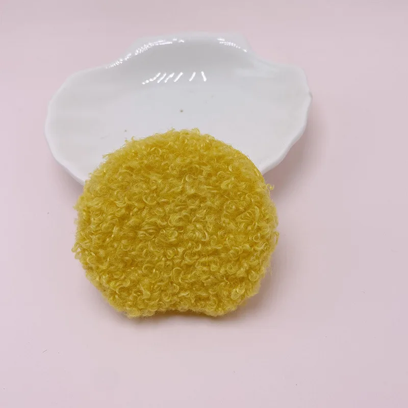 30 Stück/Los 5,5*5cm Plüsch Zweiseitig Samt Runde Katzenohren Gepolsterte Applikationen DIY Handgemachte Kinder Haarspangen Zubehör – Detail 3