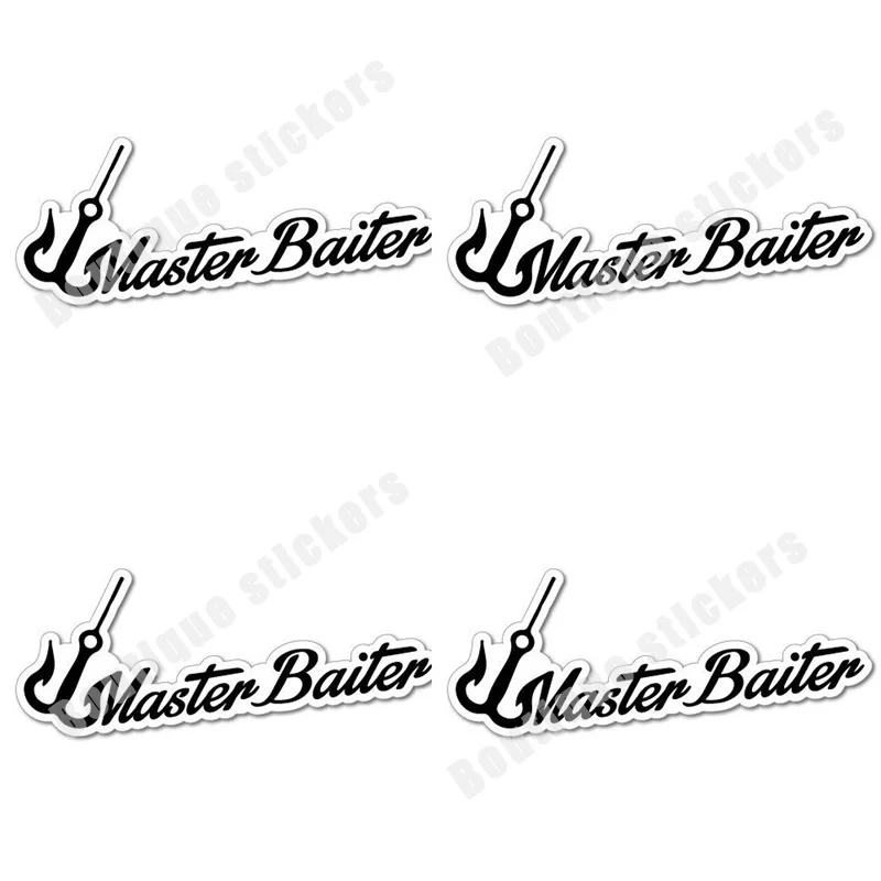 4-piece Set of Bait Master Sticker Decal Boat Fishing with Fun Waterproof Sunscreen Anti-ultraviolet Die-cut PVC Vinyl