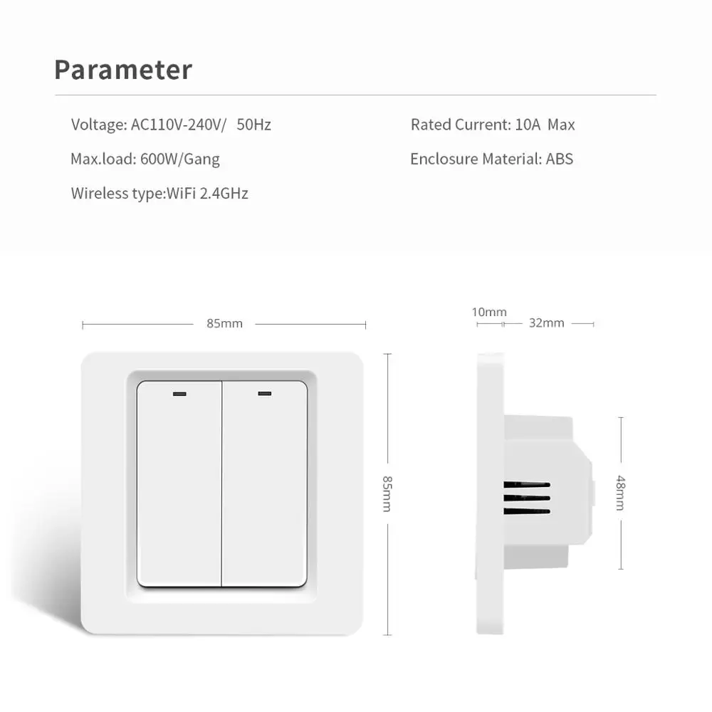 Apple Homekit Original Wireless Smart Wall Switch 1 /2 /3 Gang Push Button Switch Siri Voice Control  work with IOS Homekit