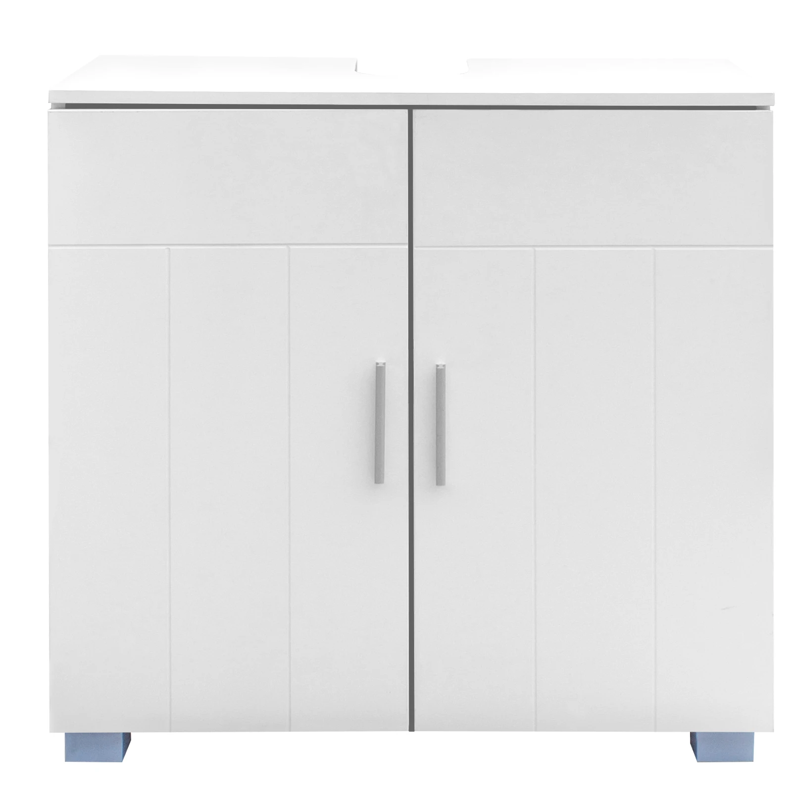 FCH 2 Door Bathroom Sink Cabinet 60x30x60CM White Waterproof Fine Workmanship Sturdy&Durable[US-Depot]