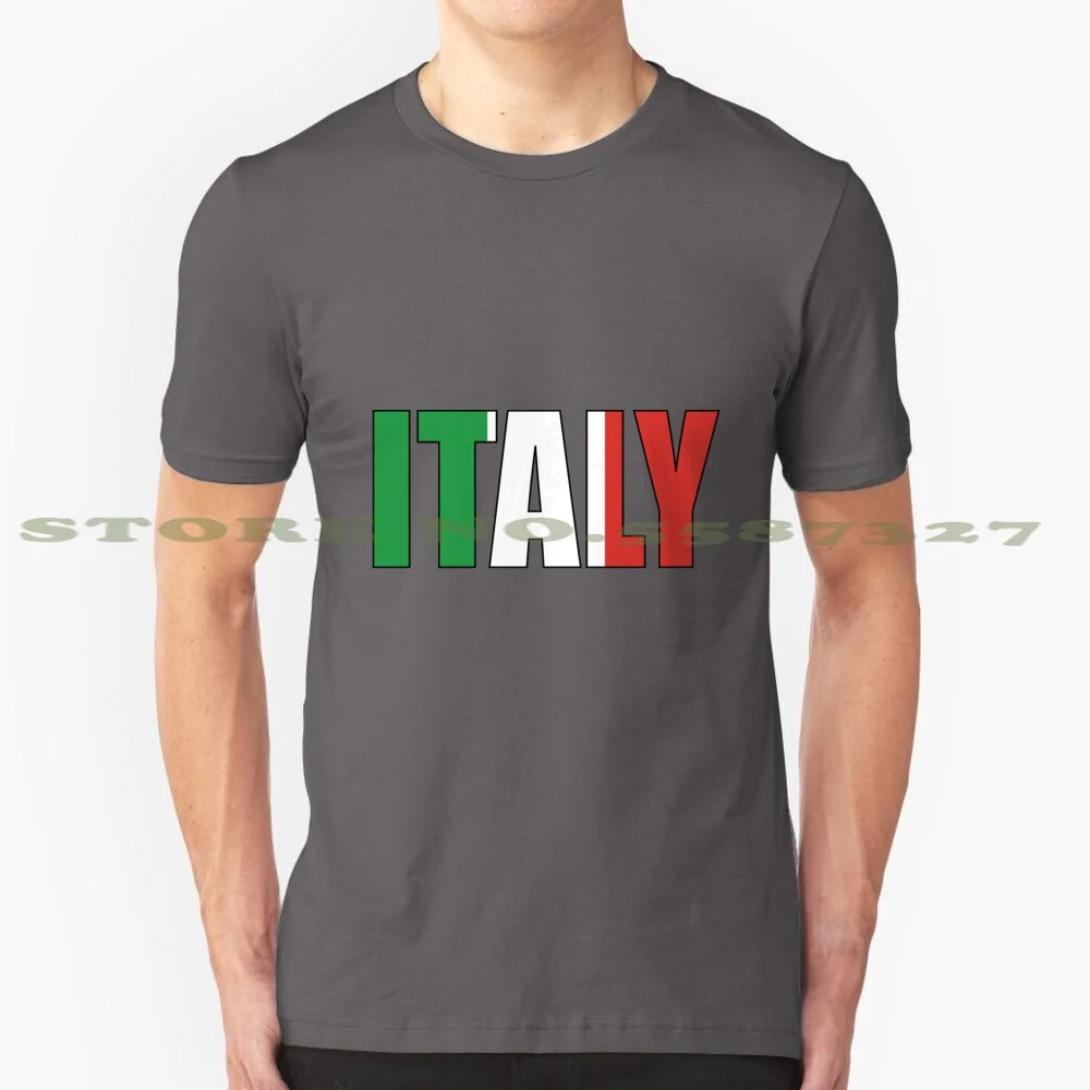 Italy 100% Cotton T-Shirt Italy Italia Roman Senate Q Emperor Empire Flag Europe Logo Green White Vacation Holiday Travel