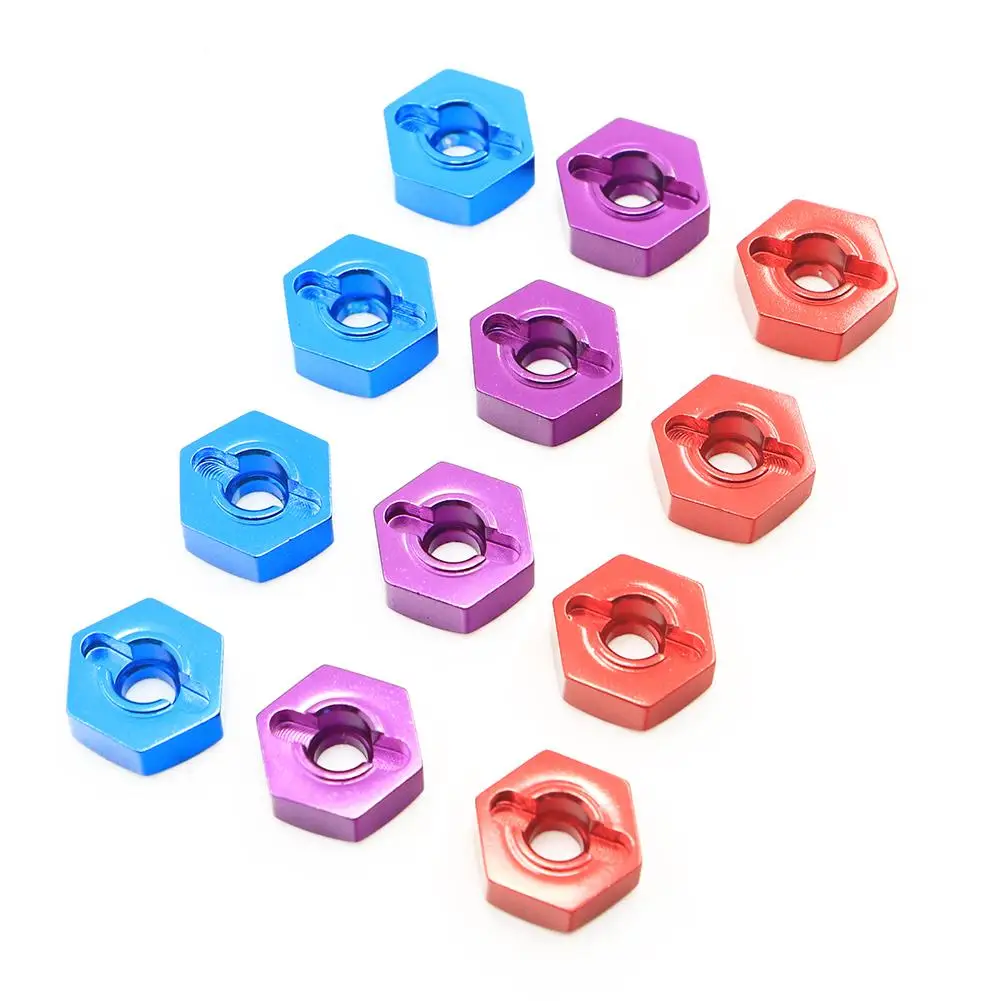 4pcs 12MM Aluminum Wheel Hex Nut With Pins Drive Hubs HSP Redcat Tamiya Traxxas 1/10 Upgrade Parts For 4WD RC Car Himoto