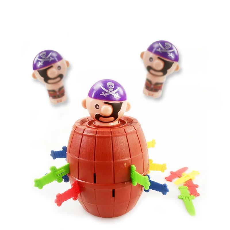 New Funny Pirate Barrel Game Toys for Children Lucky  party Game Jumping Pirates sword Bucket  Family Jokes For Children Gifts