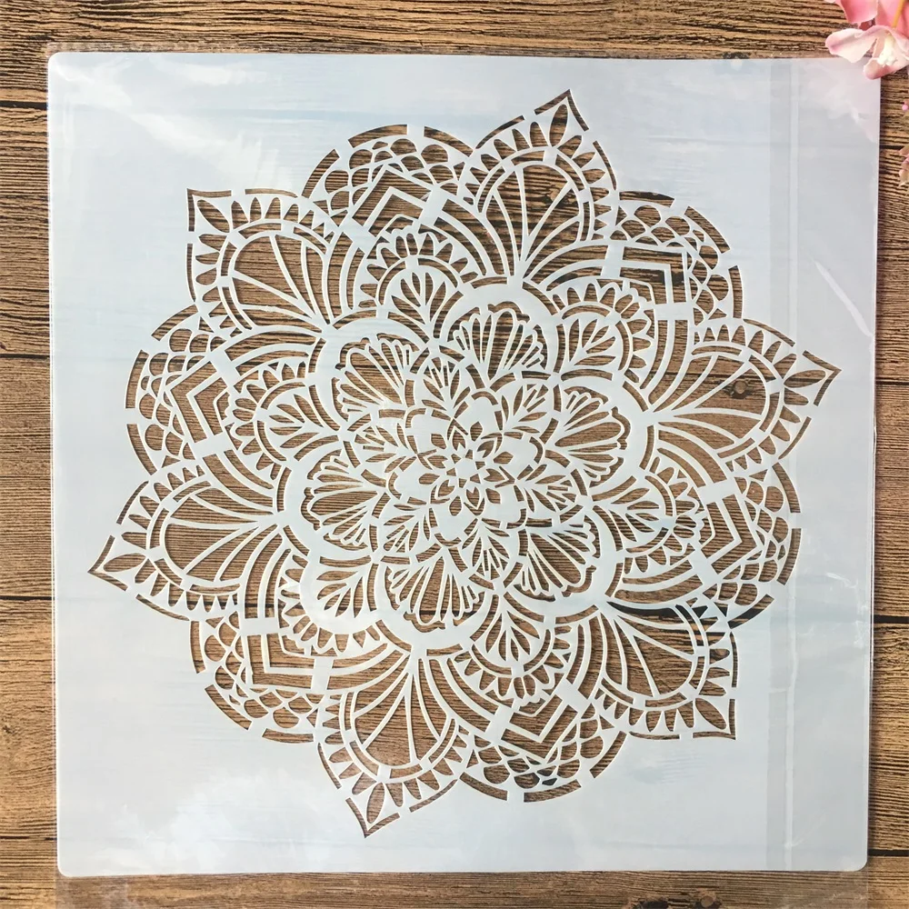 30*30cm duża mandala wiele warstw DIY szablony do nakładania warstw malowanie księga gości kolorowanie tłoczenie Album dekoracyjny szablon