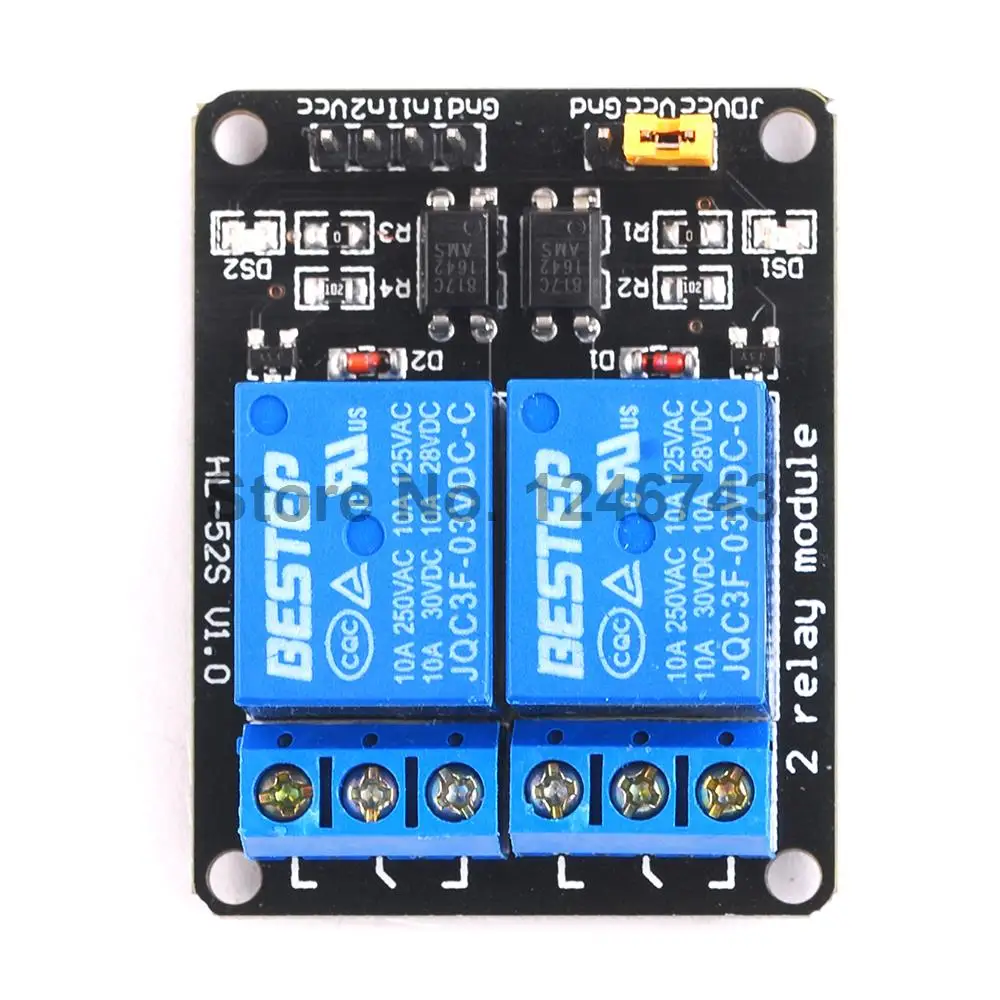 Módulo de Relé com Optoacoplador para Arduino, 2 Canais, Saída 2 Way, 3.3V, 3V