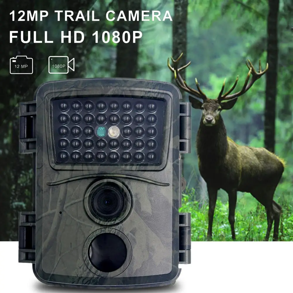 12MP 1080P Trail Hunting Camera Sensors Outdoor Motion Activated Night Vision Cam for Animal Monitoring