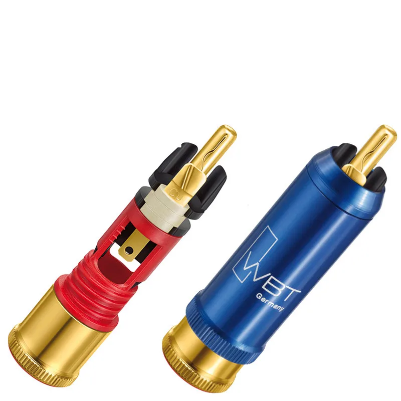 

Silver color 0110CU gold-plated speaker power amplifier lotus plug RCA plug signal line lotus head connector