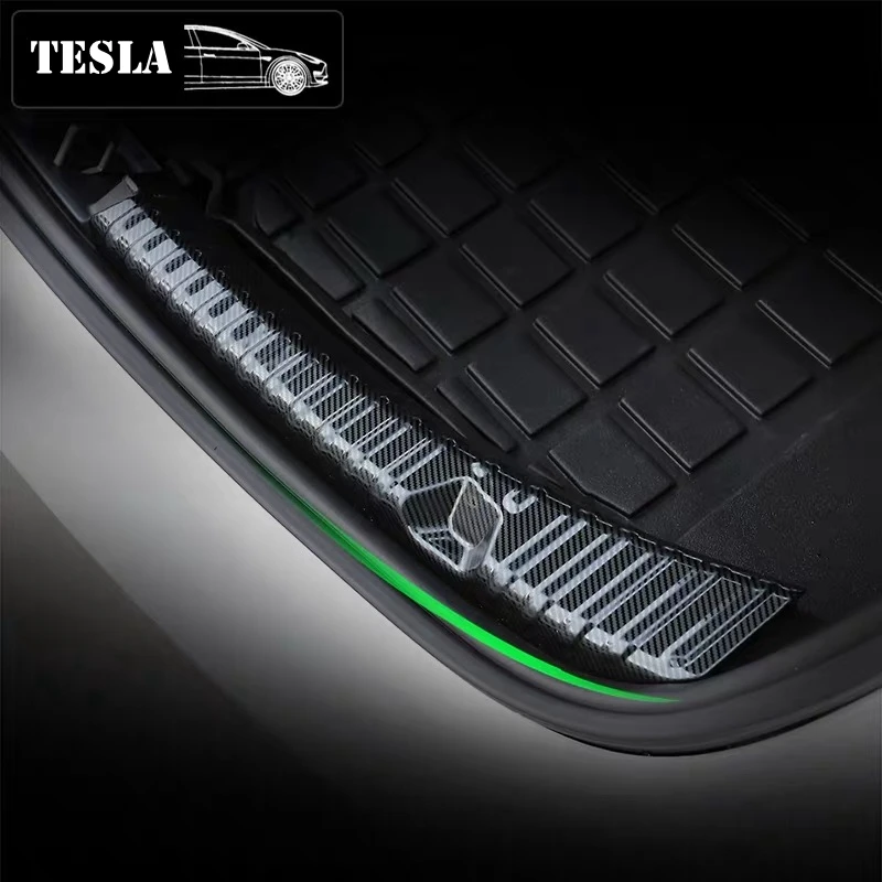 For Tesla Model 3 2017 2018 2019 Car Rearguards Stainless Steel Rear Bumper Trunk Fender Sill Plate Protector Guard Covers