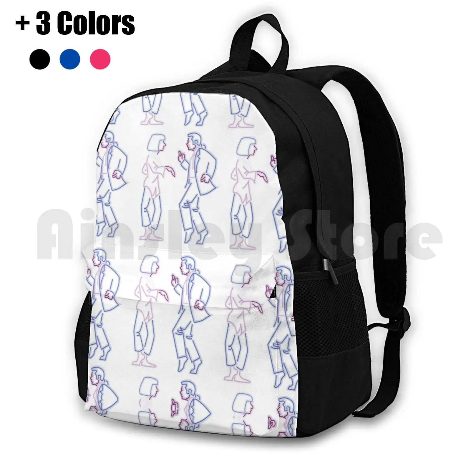 Pulp Fiction-Neon Tiles Outdoor Hiking Backpack Riding Climbing Sports Bag Pulp Fiction Pulp Fiction Neon Mia Awesome Cool