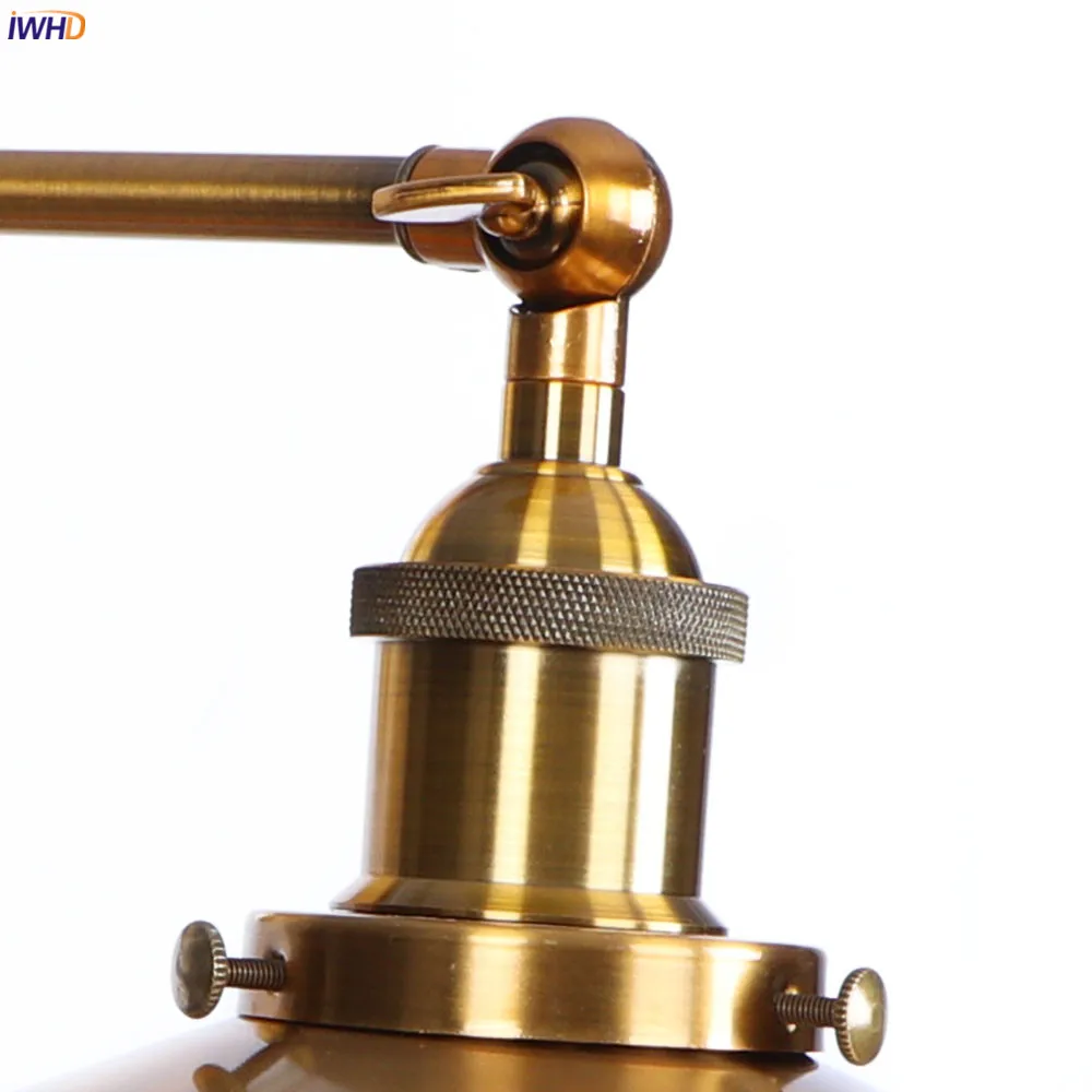 IWHD-مصباح حائط ريفي ذهبي عتيق ، مصباح حائط للحمام ، درج ، مرآة ، علوي ، ديكور صناعي ، إضاءة منزلية