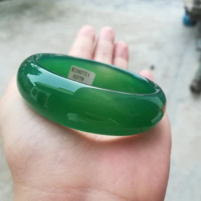 

zheru jewelry natural agate chalcedony 54-64mm green bracelet elegant princess jewelry send mother to girlfriend