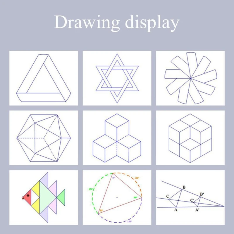 Multifunctional Drawing Ruler, Springhall Angle and Circle Maker Drawing Geometric Drawing Template Measuring Ruler Multipurpose