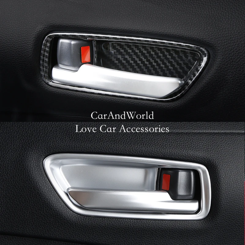 For Toyota Corolla E210 2019-2025 Interior Door Handle Bowl Cover Frame Panel Decoration Carbon Fibre Car Molding Accessories