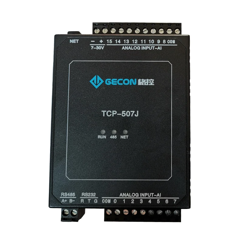 

TCP-507J 16AI analog input 4-20mA 0-10V Ethernet RTU module 0.1% precision ADC acquisition transmission RS485/232 Module