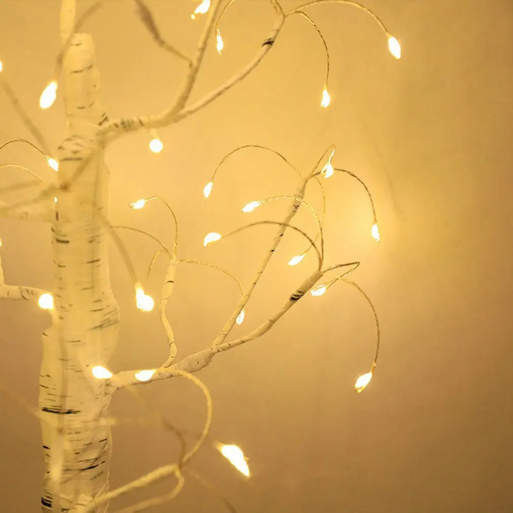 LED Firefly Tree Lights Bonsai Bedroom Desk Top Table Lamp Decoration Touch Branches Home Party Holiday Warm Light