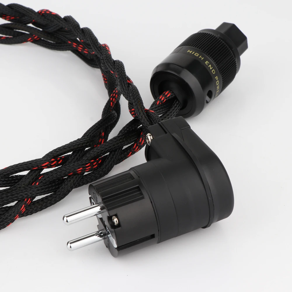 High-End 7N OFC Reinkupfer EU/US Version Stromkabel HIFI Audio Netzkabel mit Rhodium-beschichtetem Netzstecker – Detail 2