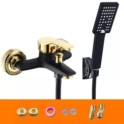 Bathroom Shower Faucets Bath Shower Mixer Water Tap Wall Mounted Bathtub HandHeld Shower Head Set Wall Bathroom Rain Shower Set