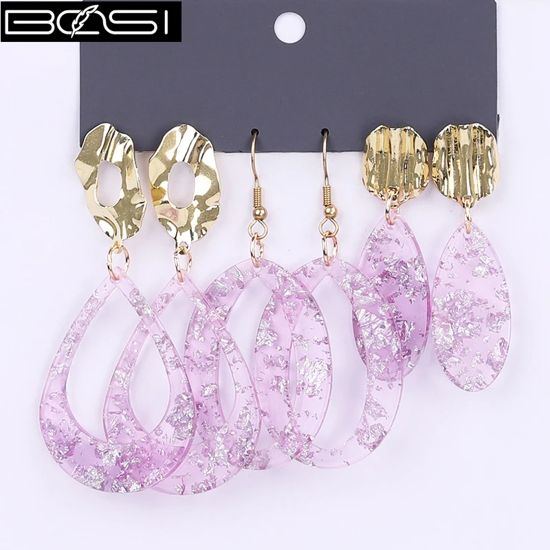 BOSI Women set earrings fashion jewelry drop earrings set bohemian Metal long earrings black simple earring girls boho wholesale