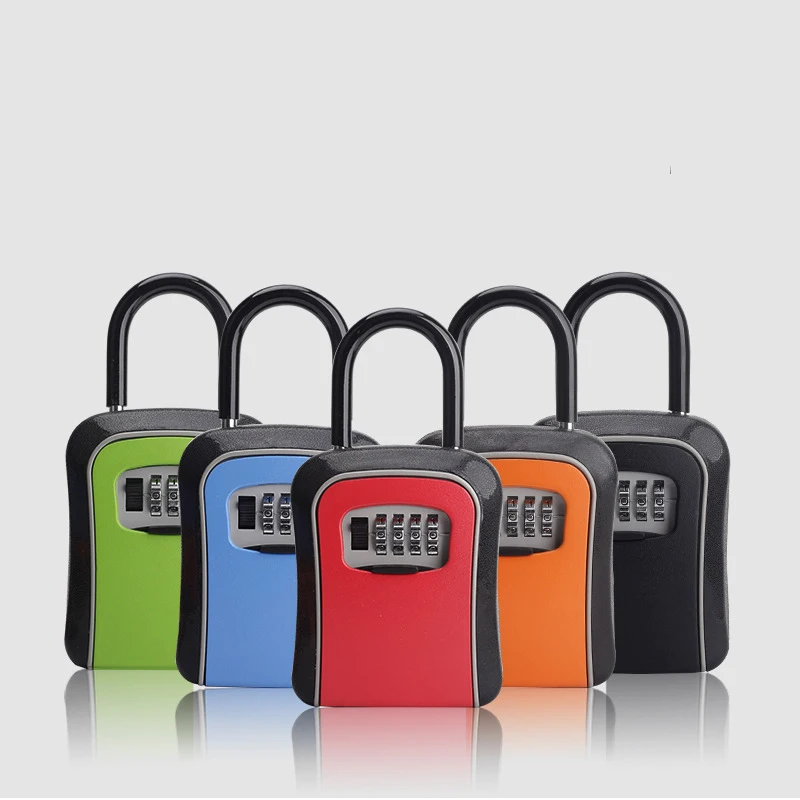 ORIA 4 Digit Combination Durable Door Key  Key Storage Lock Box Padlock for Door Hotel School Cabinet Hang Keys  Holder