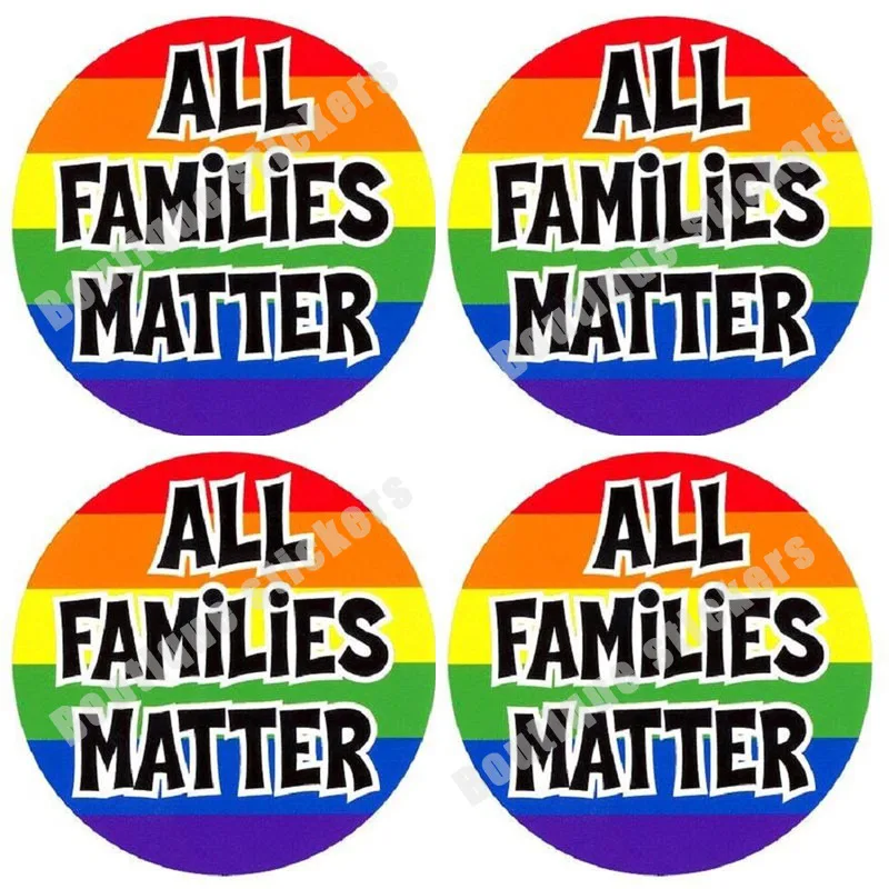 A 4-piece Set Is Important for All Families. Proud Gay or Heterosexual! Die Cut Vinyl Decal Sticker Bumper Window Windshield